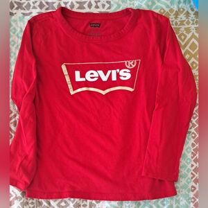 Levi's Red Long Sleeve Tee with Classic Crew Neck